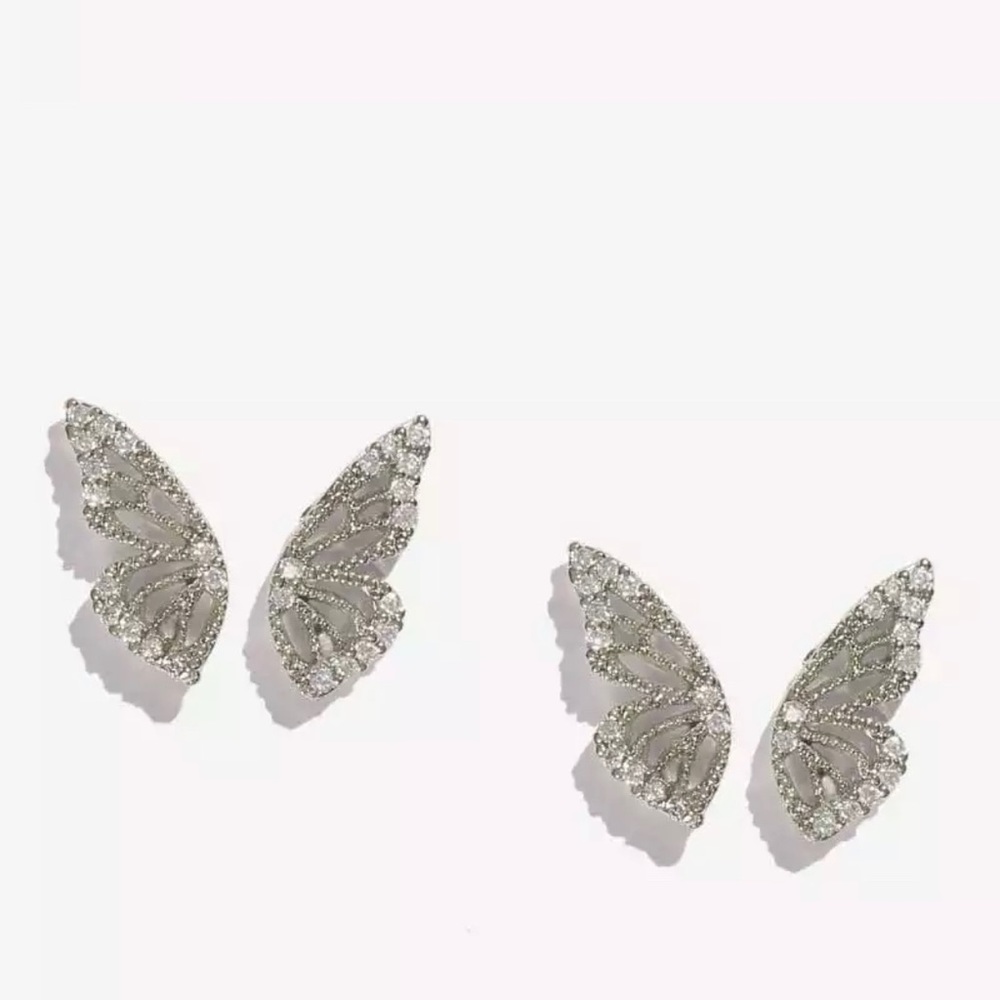Zirconia butterfly earrings